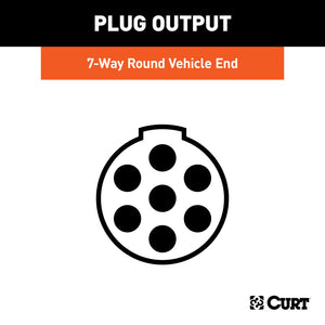 Curt 7-Way Round Connector Socket (Vehicle Side)