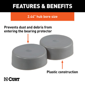 Curt 2.44in Bearing Protector Dust Covers (2-Pack)