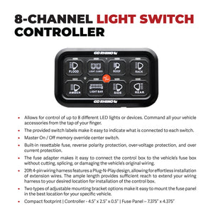 Go Rhino Xplor 8 Channel Switch Controller - Blk