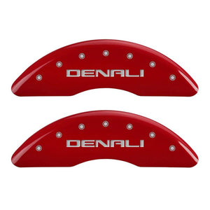 MGP 4 Caliper Covers Engraved Front & Rear Denali Red finish silver ch