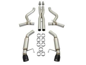 aFe MACHForce XP 3in 304 SS Sport Tone Cat-Back w/ Black Tips 15-17 Ford Mustang V6-3.7L/V8-5.0L