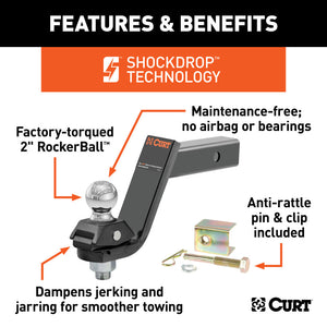 Curt RockerBall 5in Drop Cushion Hitch Trailer Ball