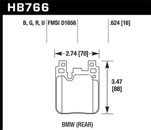 Hawk 14-20 BMW 2-Series / 12-18 BMW 3-Series HP+ Street Rear Brake Pads