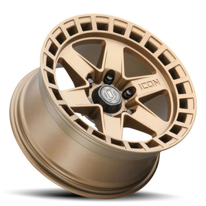 ICON Raider 17x8.5 6x5.5 0mm Offset 4.75in BS Satin Brass Wheel