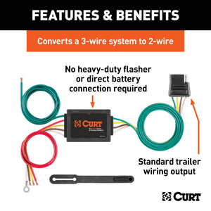 Curt Non-Powered 3-to-2-Wire Taillight Converter