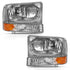 ANZO 2000-2004 Ford Excursion Crystal Headlight w/ Corner Light Chrome Amber (w/o Bulb)