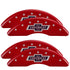 MGP 4 Caliper Covers Engraved F & R 100th Anniv Red Finish Silver Char 2019 Chevy Silverado 3500 HD