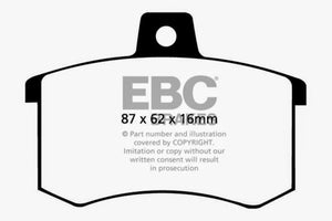 EBC 91-95 Alfa Romeo 164 2.0 Turbo Redstuff Rear Brake Pads