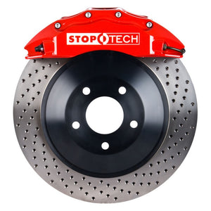 StopTech 08-13 Toyota Land Cruiser Front BBK w/ Red ST-65 Calipers Drilled 380x35mm Rotor