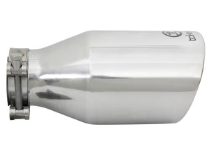 aFe Takeda 304 Stainless Steel Clamp-On Exhaust Tip 2.5in. Inlet / 4.5in. Outlet / 9in. L - Polished