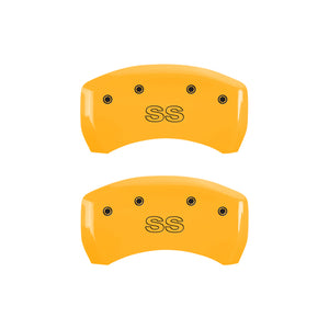 MGP 4 Caliper Covers Engraved Front & Rear Classic/SS Yellow Finish Black Char 2000 Chevrolet Camaro