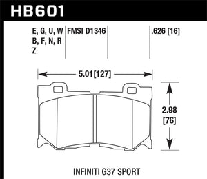 Hawk 10-11 Infiniti FX50 / 09-10 G37 / 09-10 Nissan 370Z Blue 9012 Race Front Brake Pads