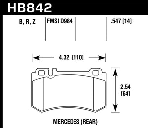 Hawk 05-10 Mercedes SLK Class HPS 5.0 Rear Brake Pads