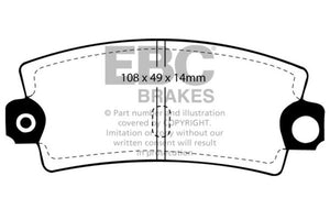 EBC 85-90 Lotus Esprit 2.2 Redstuff Rear Brake Pads