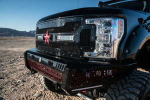 RBP RX-3 Midnight Edition Black LED Bar Grille (Studded) 17 Ford Spr Duty F250/F350 w/o Front Camera