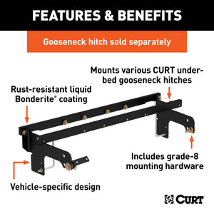 Curt 99-07 Chevrolet Silverado 2500 Under-Bed Gooseneck Installation Brackets