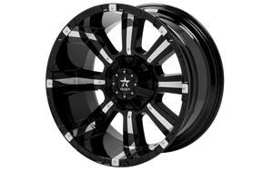 RBP 94R 22x12 6x139.7 BP / 4.75 BS -44mm Offset 78mm CB (Hub Centric) Black w/Chrome Inserts Wheel