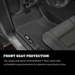 Husky Liners 02-08 Dodge Ram 1500 Crew Cab WeatherBeater Black 2nd Seat Floor Liners