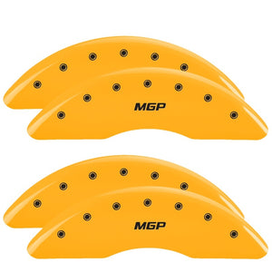 MGP 4 Caliper Covers Engraved Front & Rear MGP Yellow finish black ch