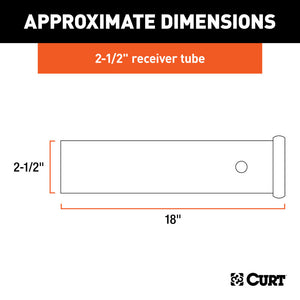 Curt 18in Raw Steel Receiver Tubing (2-1/2in Receiver)