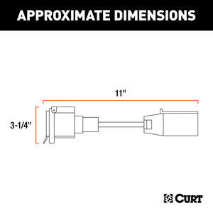 Curt 7-Way RV Blade LED Electrical Adapter (Not a Wiring Extension)