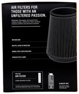 Airaid Universal Air Filter - Cone 6in Flange x 7in Base x 4-3/8in Top x 7in Height - Synthamax