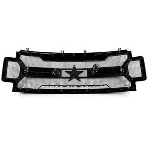 RBP RX-3 Midnight Edition Black LED Bar Grille (Studded) 17 Ford Spr Duty F250/F350 w/o Front Camera