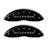 MGP Front set 2 Caliper Covers Engraved Front Silverado Black finish silver ch