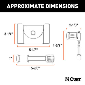 Curt Hitch & Coupler Lock Set (2in Receiver 1/2in to 2-1/2in Latch 2in & 2-1/2in Lip)