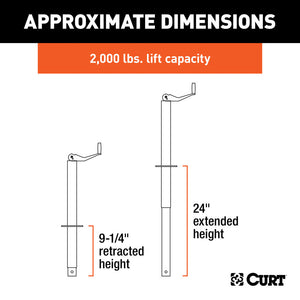 Curt A-Frame Jack w/Top Handle (2000lbs 15in Travel)