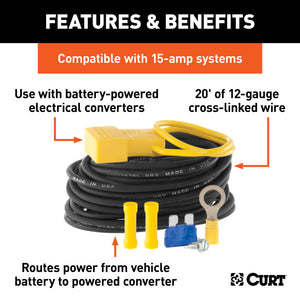 Curt Powered Converter Wiring Kit (15 Amps)