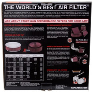 K&N Round Air Filter Assembly 12in ID / 3.063in Height / 5.125in Neck Flange / 7/8in Drop Base