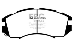 EBC 92-96 Subaru Impreza 1.8 (2WD) (13in Wheels) Greenstuff Front Brake Pads