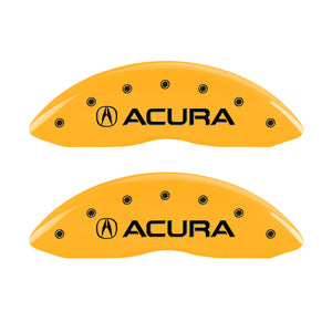 MGP 4 Caliper Covers Engraved Front & Rear Acura Yellow Finish Black Char 2016 Acura RDX