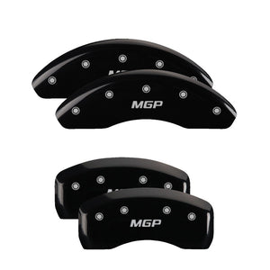 MGP 4 Caliper Covers Engraved Front & Rear MGP Black Finish Silver Char 2019 GMC Terrain