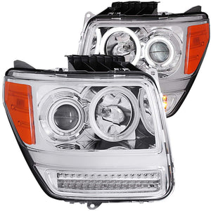 ANZO 2007-2012 Dodge Nitro Projector Headlights w/ Halo Chrome (CCFL) G2