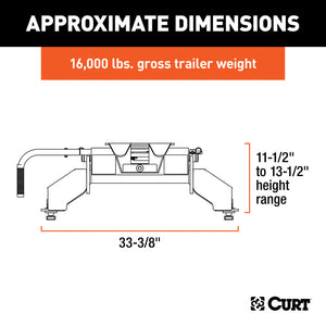 Curt E16 5th Wheel Hitch w/Ford Puck System Legs