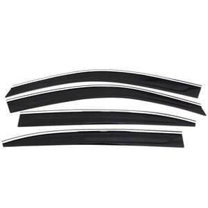 AVS 15-18 Chevrolet Tahoe/GMC Yukon Ventvisor Low Profile Deflectors 4pc - Smoke w/Chrome Trim