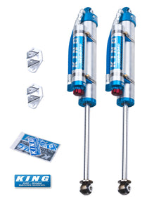 King Shocks 97-06 Jeep Wrangler TJ Rear 2.5 Dia Piggy Hose Res Shock 0-2in Lift w/Adjuster (Pair)