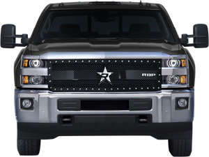 RBP RX-3 Series Studded Frame 1pc. Grille 15-17 Chevrolet Silverado HD 1500 - Black