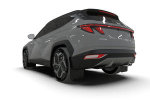 Rally Armor 22-24 Hyundai Tucson Black UR Mud Flap w/Red Logo