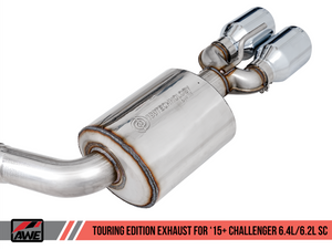 AWE Tuning 2015+ Dodge Challenger 6.4L/6.2L Non-Resonated Touring Edition Exhaust - Quad Silver Tips