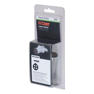 Curt 4-Way Round Connector Plug (Trailer Side Packaged)