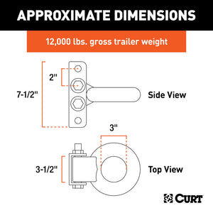 Curt Lunette Eye & Channel (12000lbs 3in Eye 7-1/2in Channel Height Packaged)