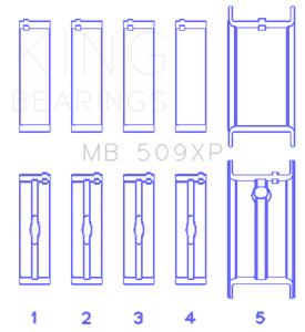 King Chevrolet 400 V8 (Size +0.001) Main Bearing Set