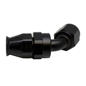 DeatschWerks 8 AN Female Flare Swivel 60-Degree Hose End PTFE - Anodized Matte Black