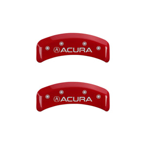 MGP 4 Caliper Covers Engraved Front & Rear Acura Red finish silver ch