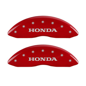 MGP 4 Caliper Covers Engraved Front & Rear Honda Red finish silver ch