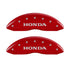 MGP 4 Caliper Covers Engraved Front Honda Engraved Rear H Logo Red finish silver ch