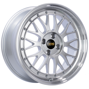 BBS LM 17x7.5 4x100 ET40 Diamond Silver Center Diamond Cut Lip Wheel -70mm PFS/Clip Required